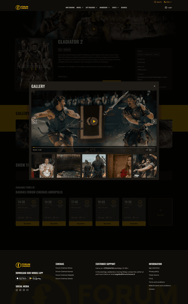 Movie gallery view