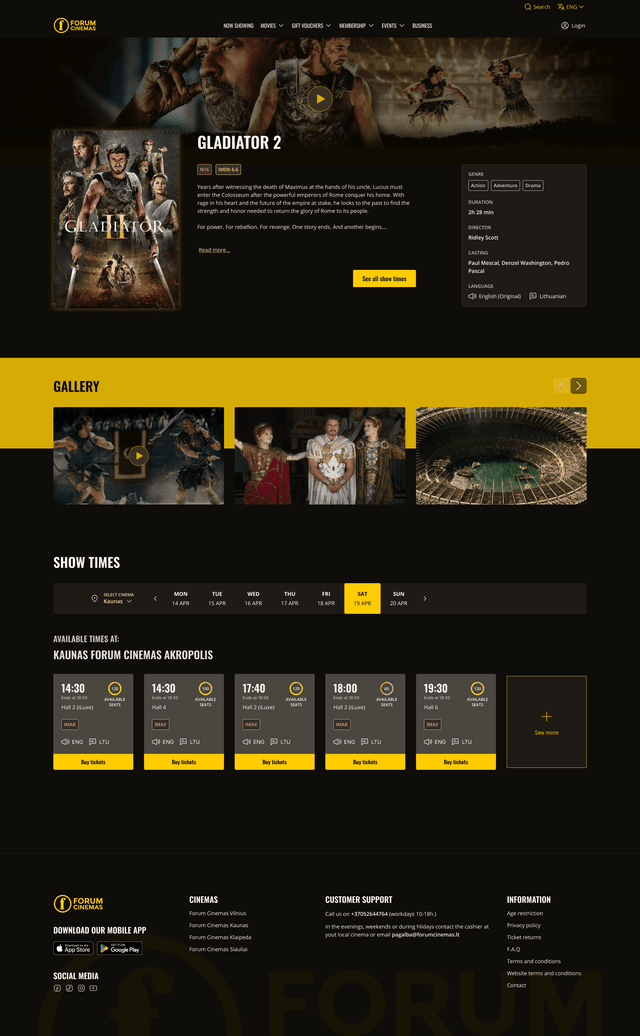 Movie details page