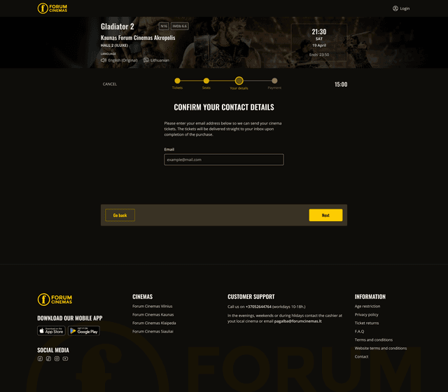 User details form