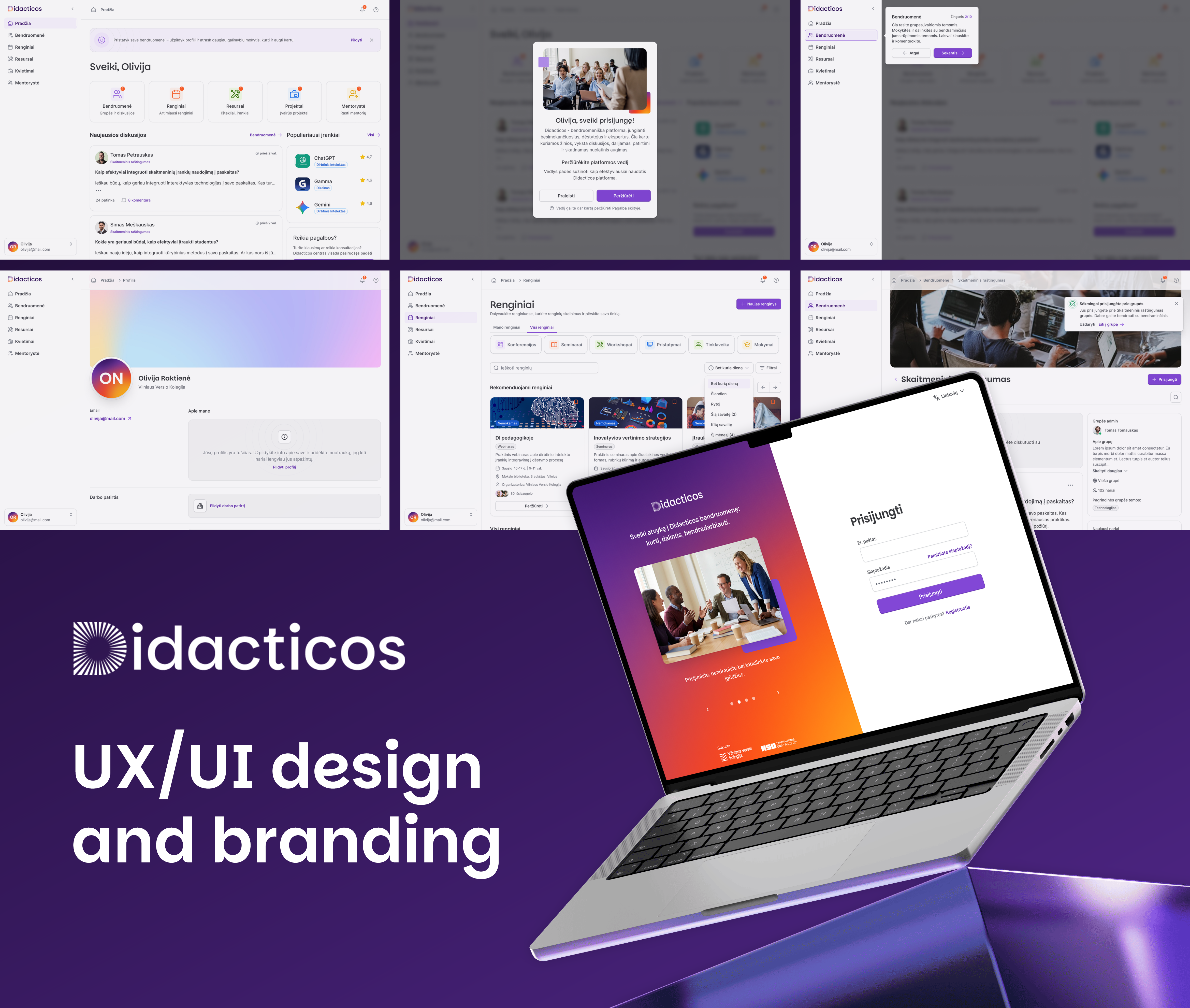 Didacticos platform UX/UI design and branding